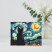 Carte Postale Starry Night Cat (Debout devant)