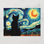 Carte Postale Starry Night Cat (Devant)