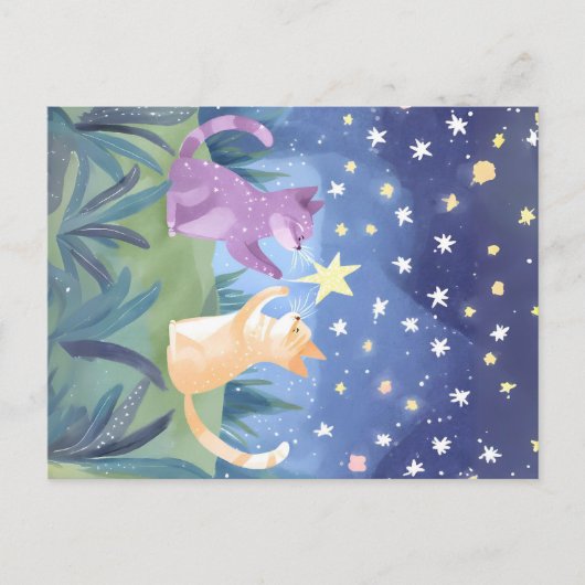Carte Postale Starry Night Cats (Devant)
