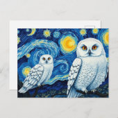 Carte Postale Starry Night Cute Vincent Van Gogh Owl (Devant / Derrière)