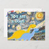 Carte postale Starry Night Dinosaures (Devant / Derrière)