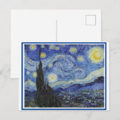 Carte Postale Starry Night, Fine Art de Van Gogh, (Devant / Derrière)