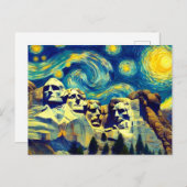 Carte Postale Starry Night Mt. Rushmore Dakota du Sud (Devant / Derrière)
