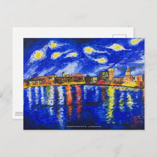 Carte Postale "Starry Night Over Savannah" de T.S. Tire Postcard (Devant / Derrière)