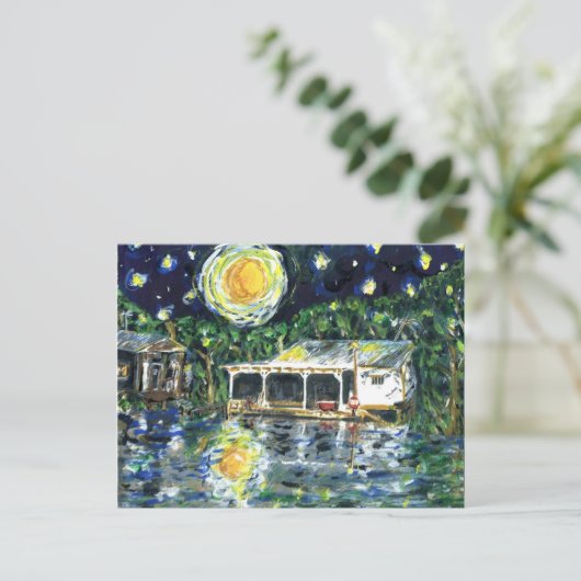 Carte Postale Starry Night River Camp (Debout devant)