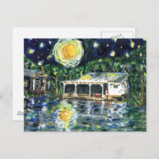 Carte Postale Starry Night River Camp (Devant / Derrière)