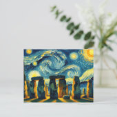 Carte Postale Starry Night Stonehenge (Debout devant)