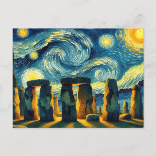 Carte Postale Starry Night Stonehenge (Devant)