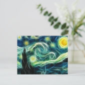 Carte Postale Starry Night Van Gogh Fractal art (Debout devant)