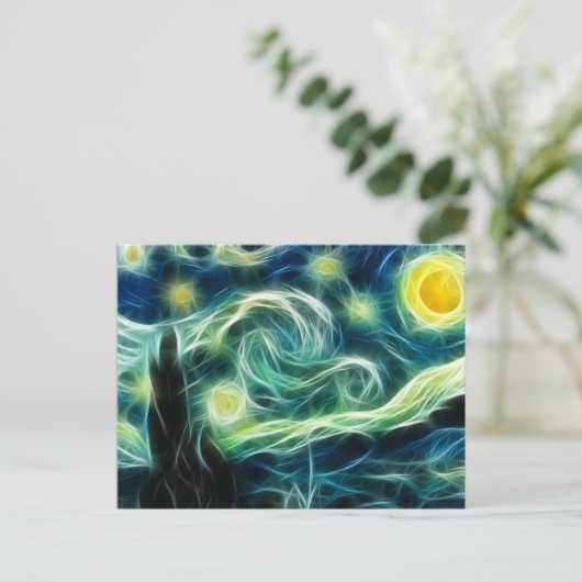 Carte Postale Starry Night Van Gogh Fractal art (Debout devant)