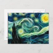 Carte Postale Starry Night Van Gogh Fractal art (Devant / Derrière)