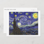 Carte Postale Starry Night, Vincent Van Gogh. (Devant / Derrière)