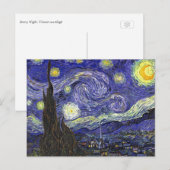 Carte Postale Starry Night, Vincent Van Gogh. (Devant / Derrière)