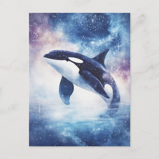 Carte Postale Starry Orca Whale Galaxy Night (Devant)