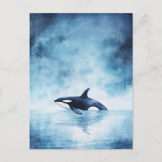 Carte Postale Starry Orca Whale Midnight Ocean (Devant)