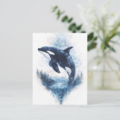 Carte Postale Starry Orca Whale Mountain Forest (Debout devant)