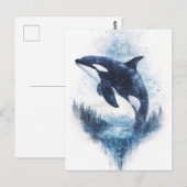 Carte Postale Starry Orca Whale Mountain Forest (Devant / Derrière)