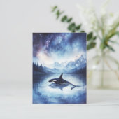 Carte Postale Starry Orca Whale Mountain Lake (Debout devant)