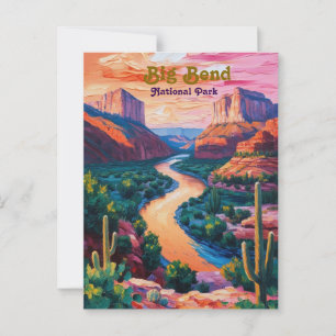 Carte Postale Starry Skie sur Big Bend Postcard - Retro Texas