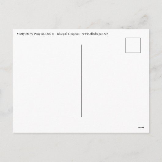 Carte postale Starry Starry Penguin Holiday (Dos)