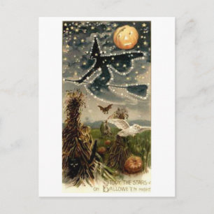 Carte Postale Starry Witch sur Broomstick