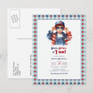 Carte Postale Stars, Stripes & Fun Anniversaire Tout Américain