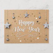 Carte Postale Stars Suspendus Bonne Année Chic Moderne (Devant)