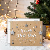 Carte Postale Stars Suspendus Bonne Année Chic Moderne
