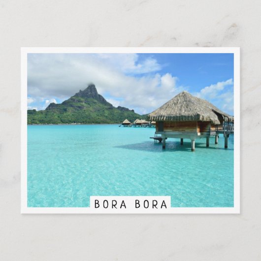 Carte Postale Station balnéaire dans la lagune de Bora Bora (Devant)