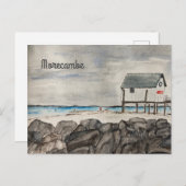 Carte Postale Station balnéaire de Morecambe Beach Hut Lancashir (Devant / Derrière)