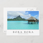 Carte Postale Station balnéaire sur l'eau à Bora Bora, Polynésie (Devant / Derrière)