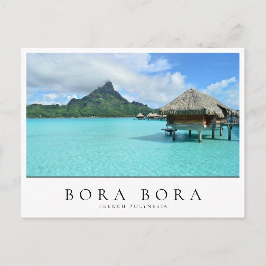 Carte Postale Station balnéaire sur l'eau à Bora Bora, Polynésie (Devant)