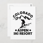 Carte Postale Station de ski d'Aspen Colorado (Devant / Derrière)