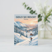 Carte Postale Station de ski de Geilo Norvège (Debout devant)