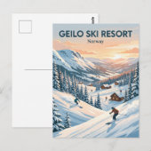 Carte Postale Station de ski de Geilo Norvège (Devant / Derrière)