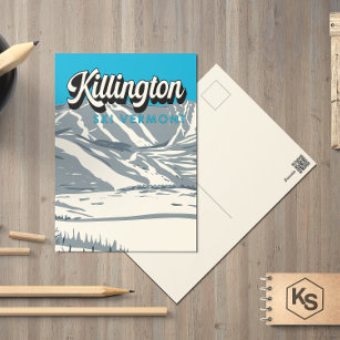 Carte Postale Station de ski de Killington Hiver Vermont Vintage