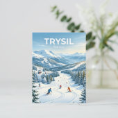 Carte Postale Station de ski de Trysil Norvège (Debout devant)