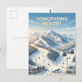 Carte Postale Station de ski de Yongpyong Corée du Sud (Devant / Derrière)