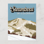 Carte Postale Station de ski en bateau à vapeur Hiver Colorado V (Devant)