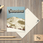 Carte Postale Station de ski en bateau à vapeur Hiver Colorado V<br><div class="desc">Bateau à vapeur Design d'art hivernal présentant le paysage hivernal.</div>