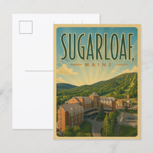 Carte Postale Station de ski vintage de Nouvelle-Angleterre Suga