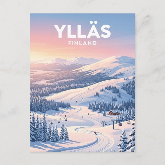 Carte Postale Station de ski Ylläs Finlande (Devant)