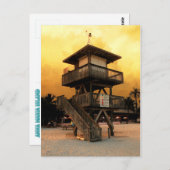 Carte Postale Station de surveillance de la plage publique de Ma (Devant / Derrière)