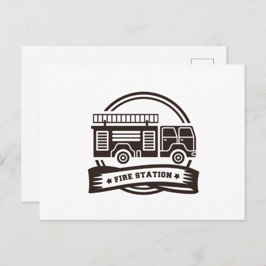 Carte Postale Station d'incendie (Devant / Derrière)