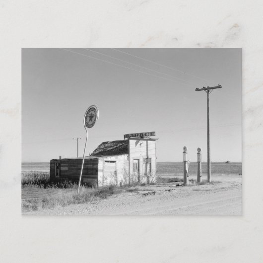 Carte Postale Station-service abandonné, 1937 (Devant)