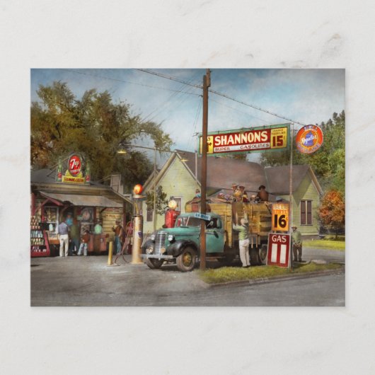 Carte Postale Station-service - Shannon's super gasolines 1939 (Devant)