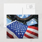 Carte Postale Station spatiale Drapeau américain Orbite terrestr (Devant / Derrière)