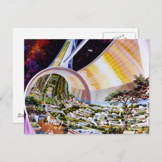 Carte Postale Station spatiale Ring - Future Hors-Monde (Devant / Derrière)