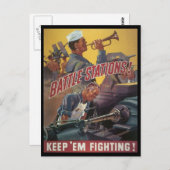 Carte Postale Stations de combat de la Seconde Guerre mondiale (Devant / Derrière)