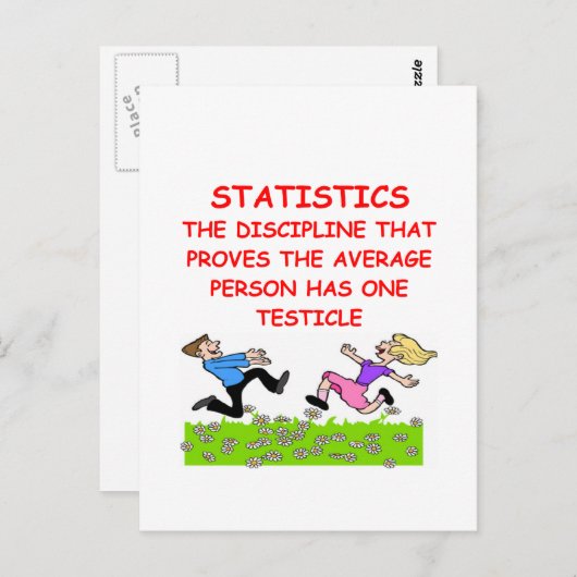 Carte Postale statistics joke (Devant / Derrière)